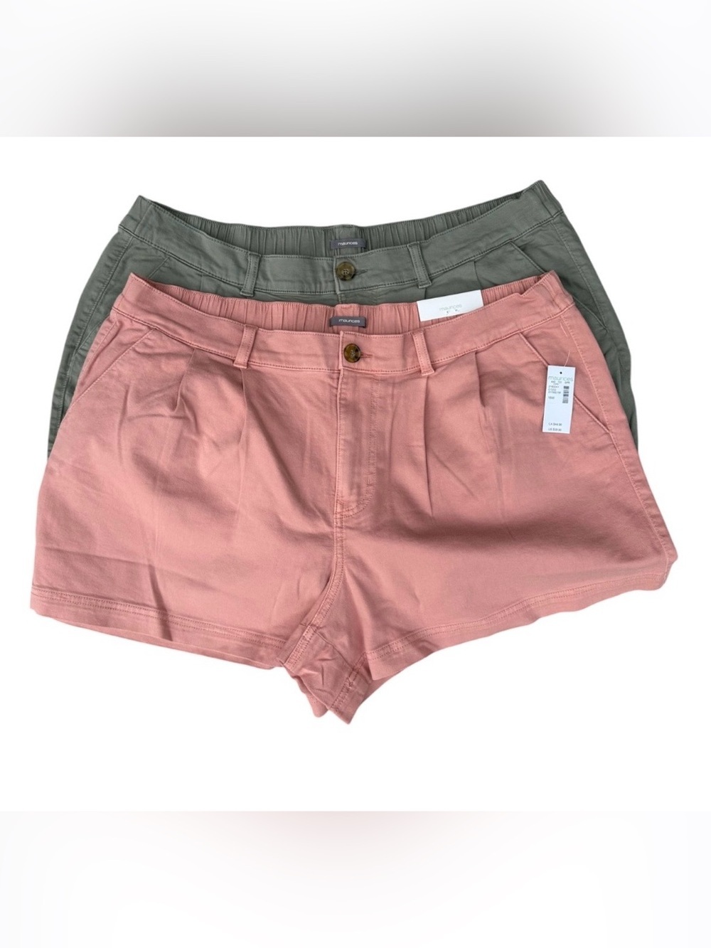 Maurice’s Women's  Pleated Cotton Blend Shorts bundle size 18